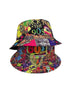 SHEIN Vintage Print Bucket Hat Reversible (Black 90s)