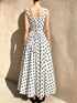 SHEIN Vintage Polka Dot High Waist Strap Dress, Elegant Retro High Waist Dress, Versatile Casual Vacation Beach Dress With Zipper Summer