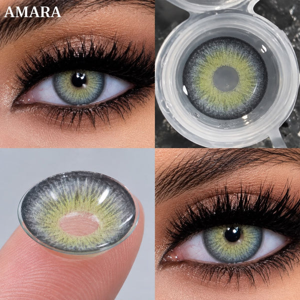 SHEIN AMARA عدسات لاصقة بنية ناعمة للعينين ومكياج العيون 1 زوج - جمال - العمر الافتراضي سنة واحدة مناسبة للاستخدام اليومي، مثالية للكريسماس/عيد الحب