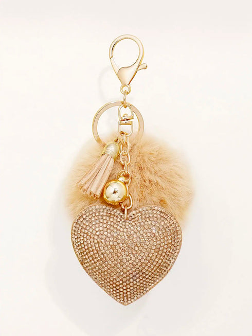 Women Rhinestone Inlaid Korean Solid Color Heart