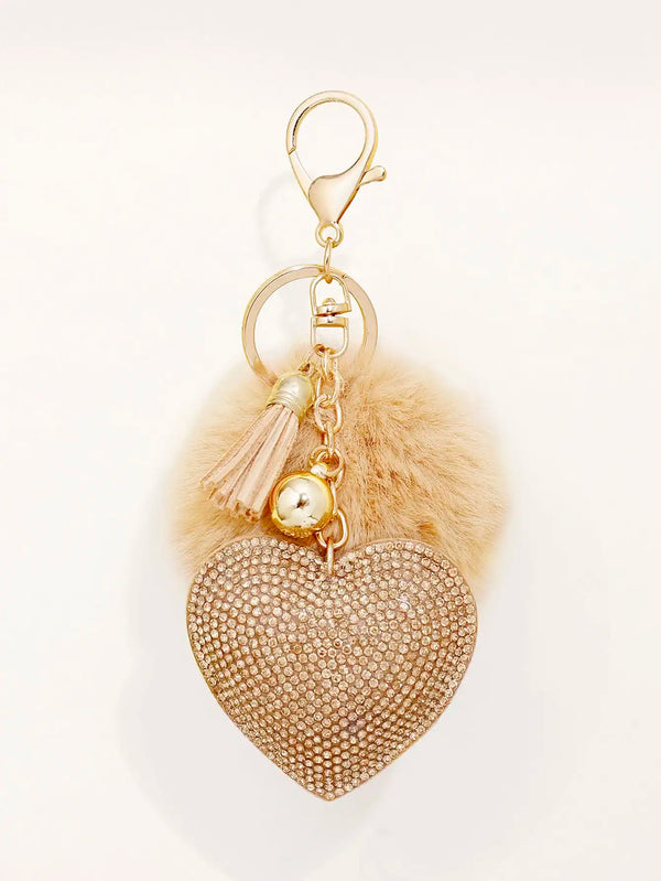 Women Rhinestone Inlaid Korean Solid Color Heart