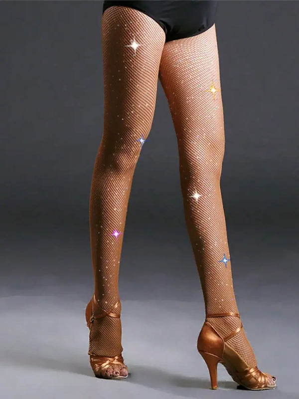 Women's Fashion Rhinestone Crystal Fishnet Socks