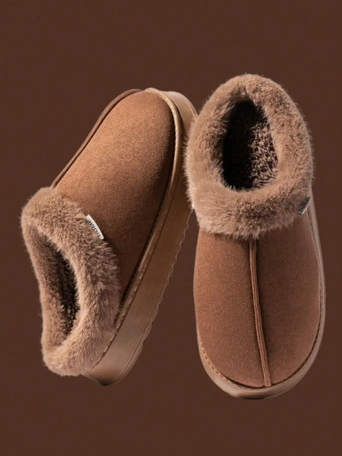 SHEIN Women's Autumn/Winter Plush Lined Thick Sole Slippers