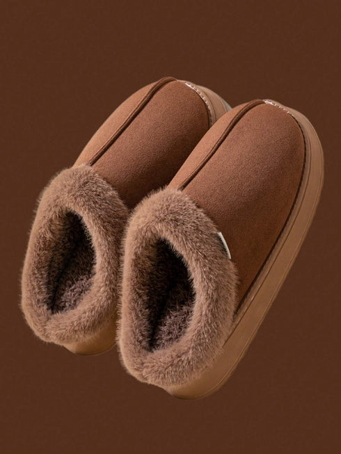SHEIN Women's Autumn/Winter Plush Lined Thick Sole Slippers