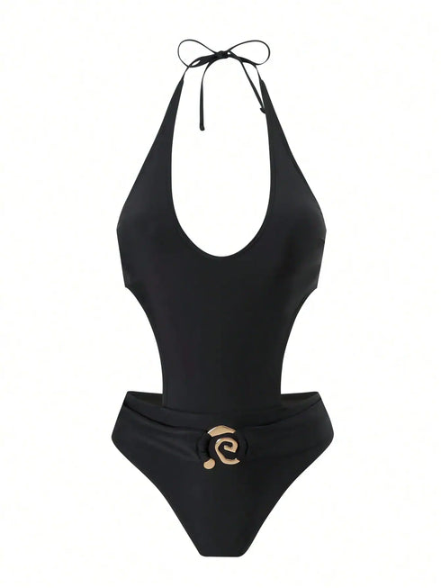 SHEIN Tight One Piece Swimsuit Beach Holiday Summer Swimsuit