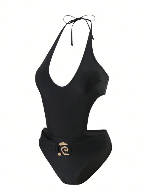 SHEIN Tight One Piece Swimsuit Beach Holiday Summer Swimsuit