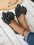 SHEIN Women's Fashion Polka Dot Bow Pointed Toe Flat Shoes, Comfortable Lining Slip-On, Elegant Versatile Daily Wear