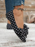 SHEIN Women's Fashion Polka Dot Bow Pointed Toe Flat Shoes, Comfortable Lining Slip-On, Elegant Versatile Daily Wear