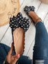 SHEIN Women's Fashion Polka Dot Bow Pointed Toe Flat Shoes, Comfortable Lining Slip-On, Elegant Versatile Daily Wear