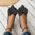 SHEIN Women's Fashion Polka Dot Bow Pointed Toe Flat Shoes, Comfortable Lining Slip-On, Elegant Versatile Daily Wear