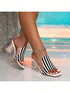 SHEIN Women's Fashion Zebra Print Super High Heel Shoes, Suitable For Outdoor, Beach, Party Wear