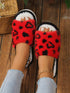 SHEIN Open Toe Leopard Plush Slippers