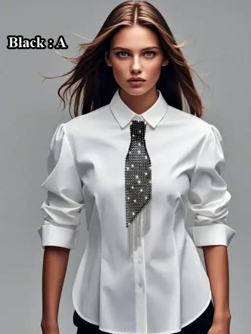 SHEIN Glitter Star Decor Tassel Accessory Versatile Unisex Neckties