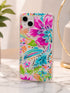 SHEIN Shockproof Floral Transparent Soft 1pc Fashionable Colorful Floral Soft Phone Case Compatible With IPhone