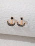 SHEIN imoli Moon & Star Design Rhinestone Stud Earrings