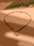 SHEIN 1pc Colorful Artificial Turquoise Necklace, Evil Eye Pendant Choker Necklace
