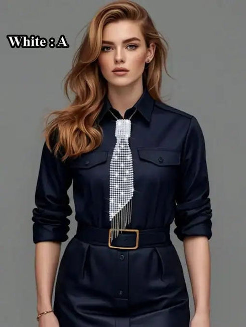 ربطات عنق متعددة الاستخدامات للجنسين مزينة بشرابة مزينة بنجوم لامعة من SHEIN