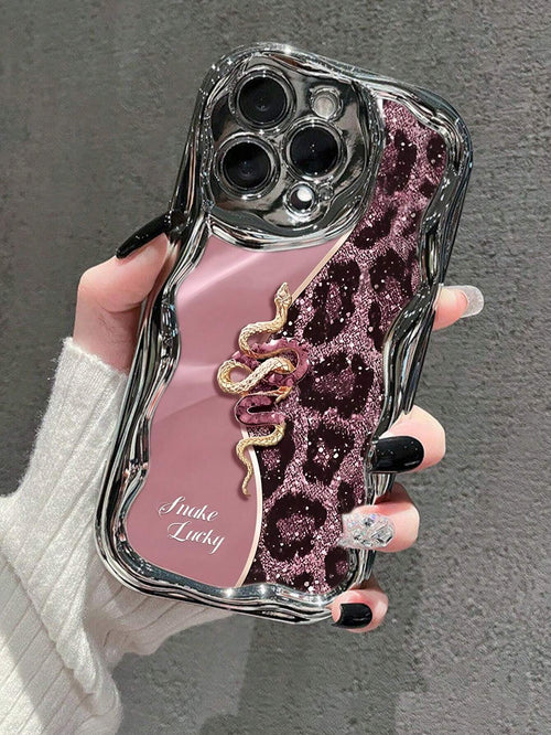 SHEIN Leopard Print, Snake Print, Colorful Printed, Electroplated, Cream Printed Soft Case