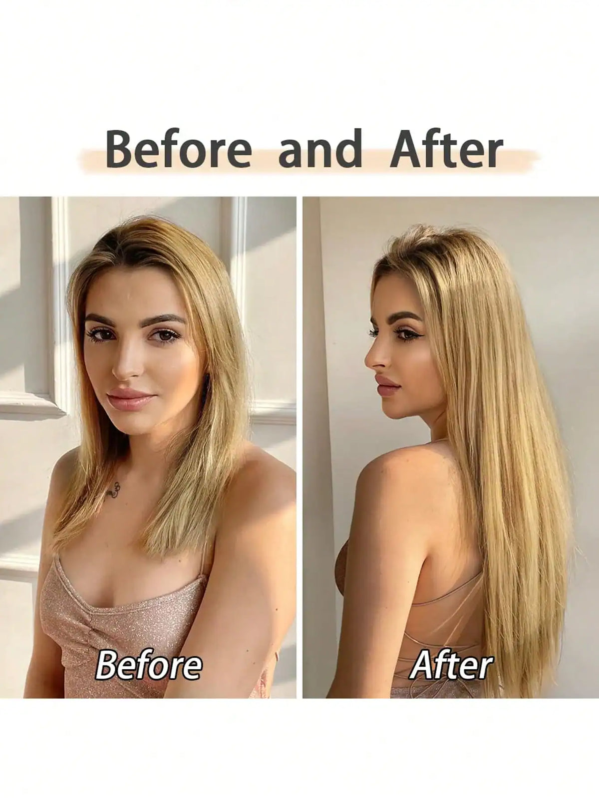 SHEIN Clip Style Hair Extension With 16 Clips To Synthesize