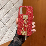 SHEIN Phone Charm Rhinestone Decor Phone Case With Hand Strap