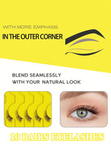 SHEIN 10 Pairs False Eyelashes Natural Half Lashes Cat Eye