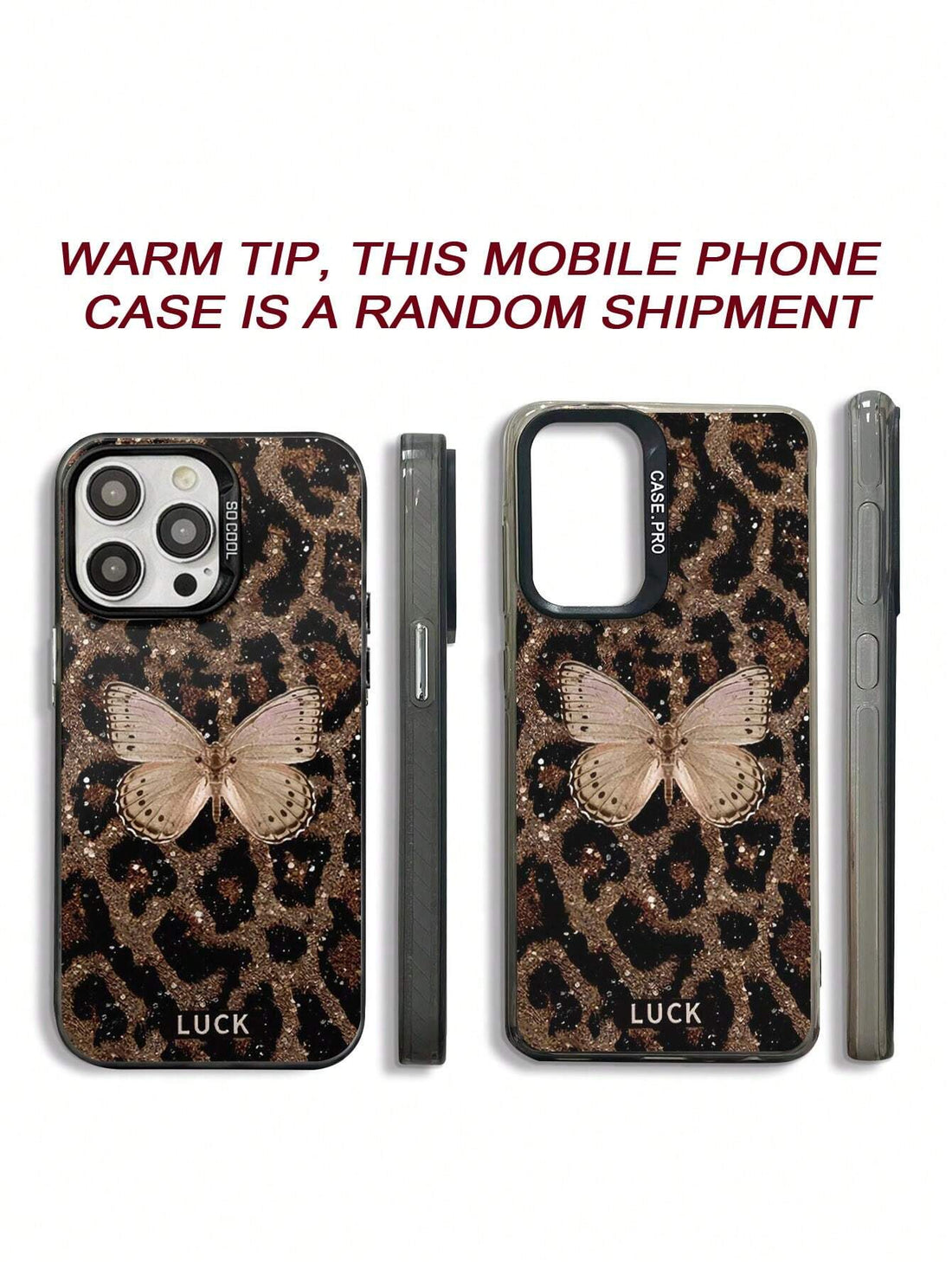 SHEIN Leopard Print Butterfly Painted  Protective Cover