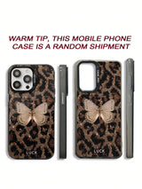 SHEIN Leopard Print Butterfly Painted  Protective Cover