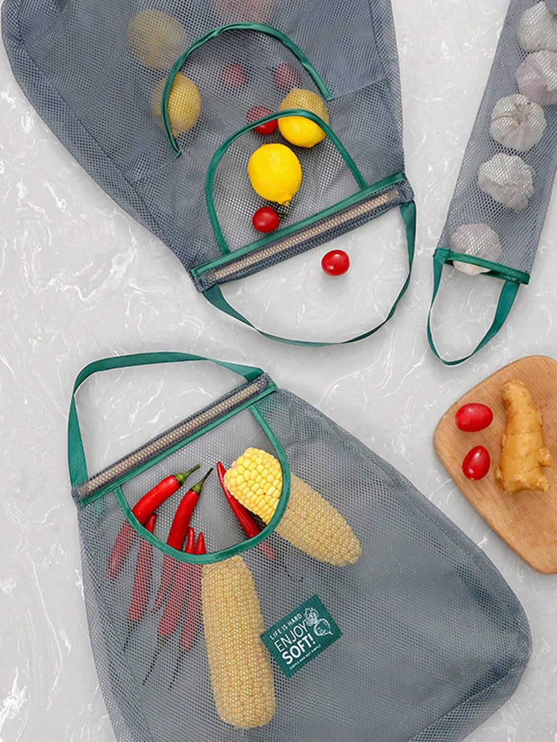 SHEIN 1pc Single/Double Layer Kitchen Food & Produce Hanging Storage Net Bag
