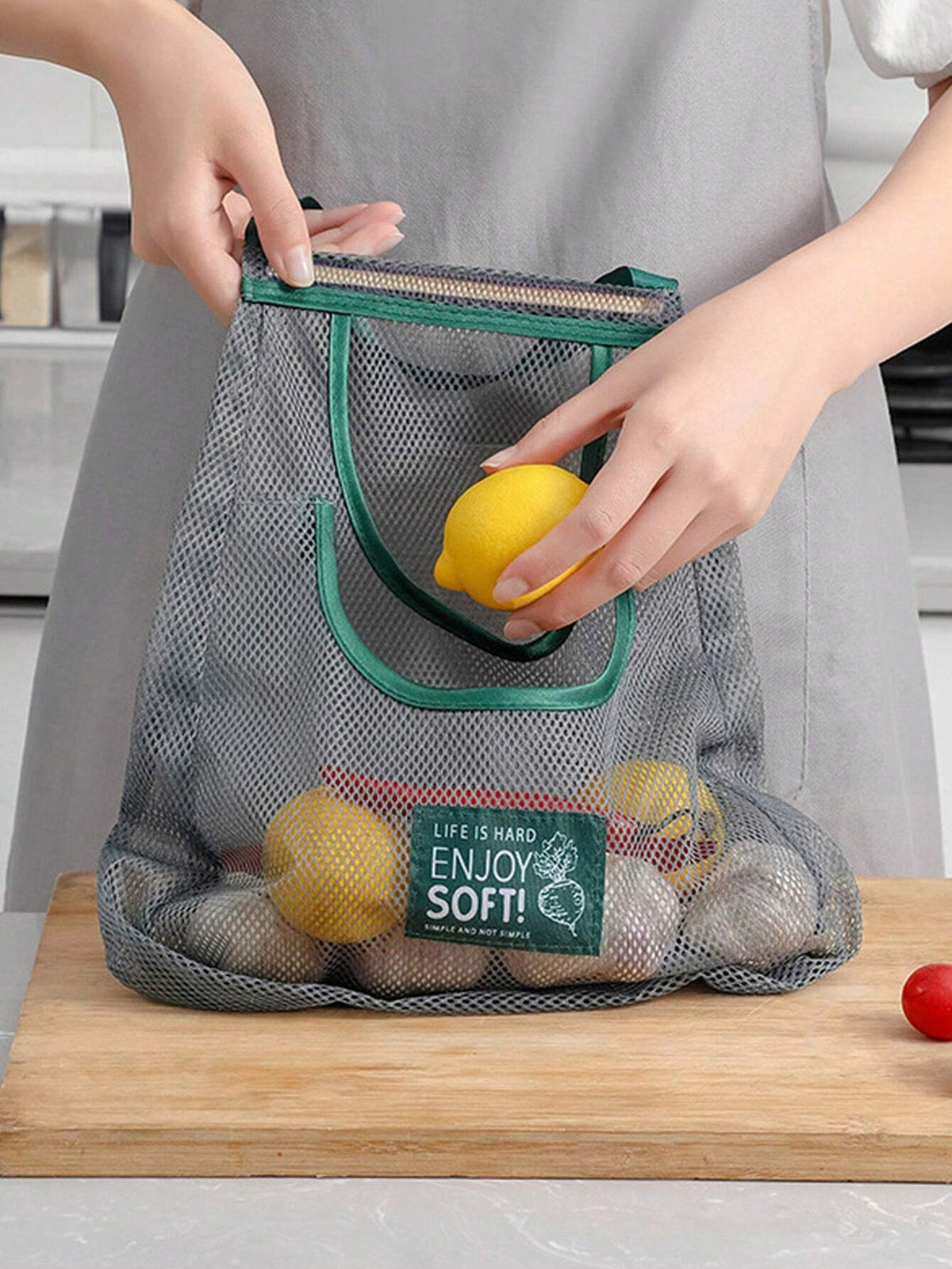 SHEIN 1pc Single/Double Layer Kitchen Food & Produce Hanging Storage Net Bag