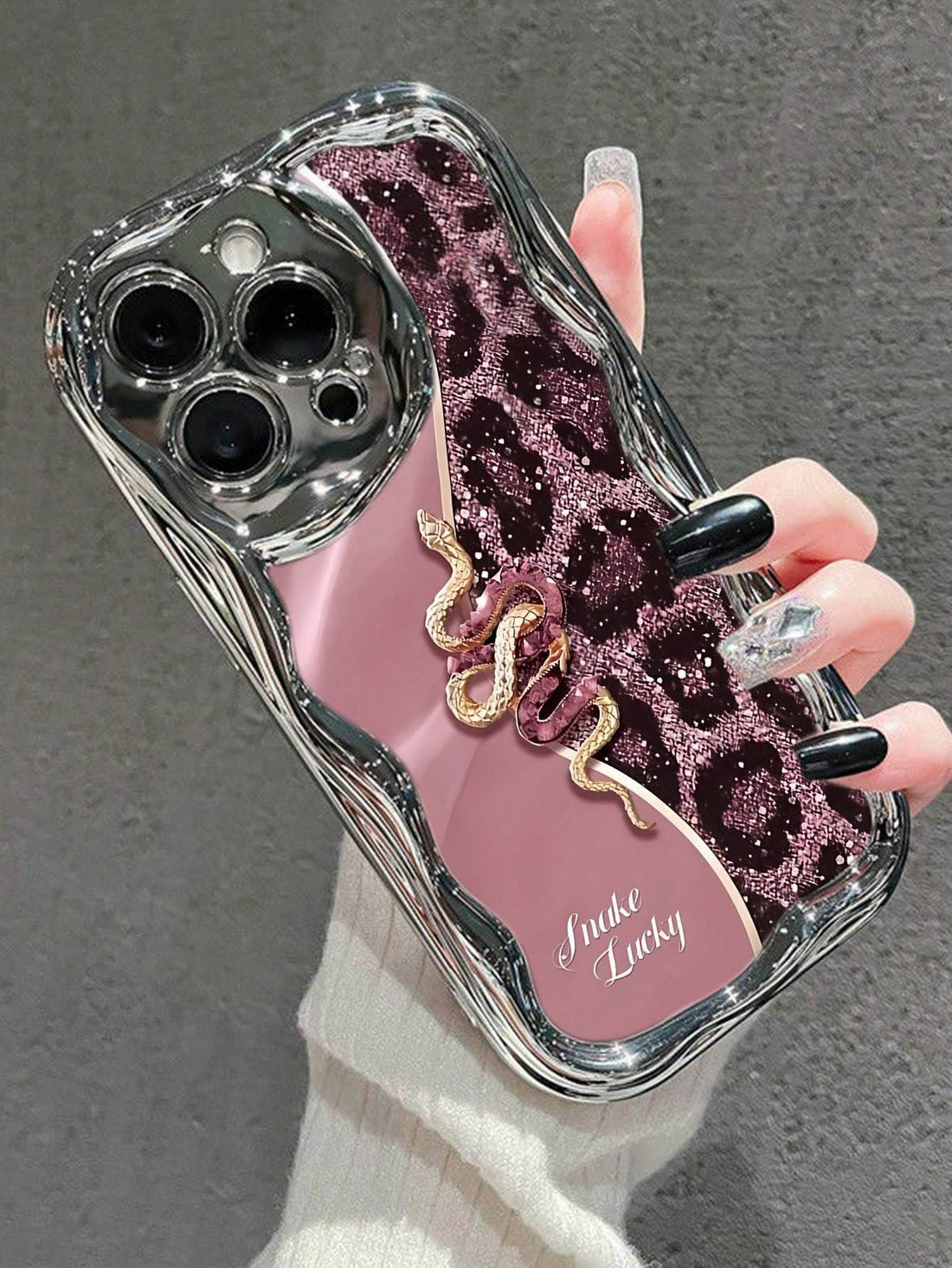SHEIN Leopard Print, Snake Print, Colorful Printed, Electroplated, Cream Printed Soft Case