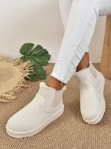 SHEIN Beige Faux Fur Lined Anti-Skid Platform Ankle Snow Boots