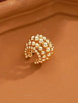 SHEIN Yellow Gold Exaggerated Wide Copper Clip-On Earrings