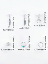 SHEIN 31 Pcs Turquoise Pendant Dreadlock Braid Hair Beads Braids Hair Rings