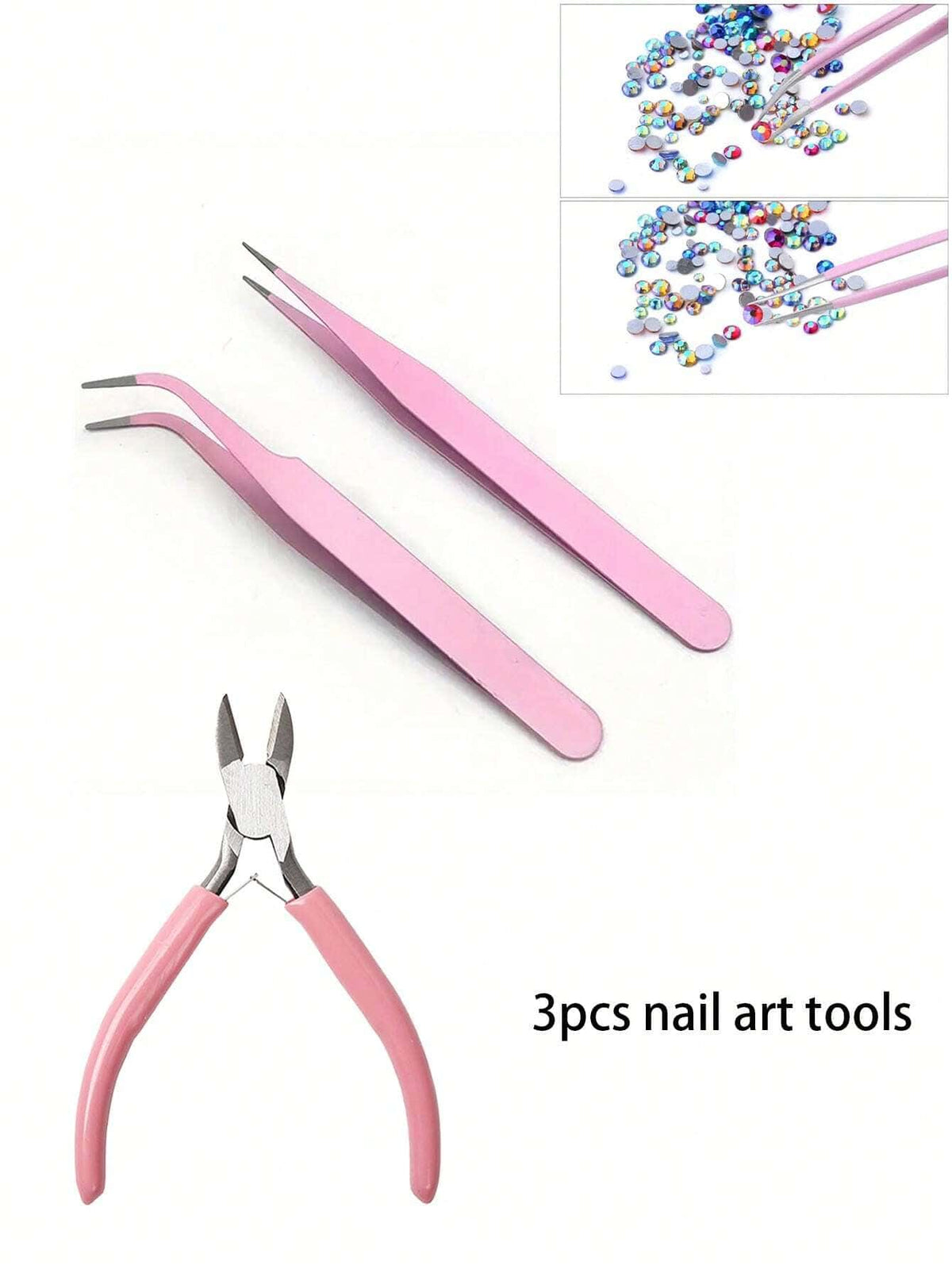 SHEIN 3-Piece Stainless Steel Manicure Tool Kit with Nail Clipper