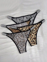 SHEIN 4 Pairs Multicolor Low Rise Contrast Binding Briefs