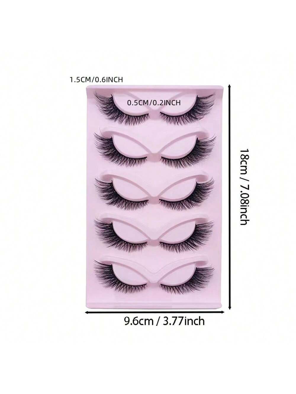 SHEIN 5 Pairs Cat Eye Lashes Wispy Fake Lashes Fluffy