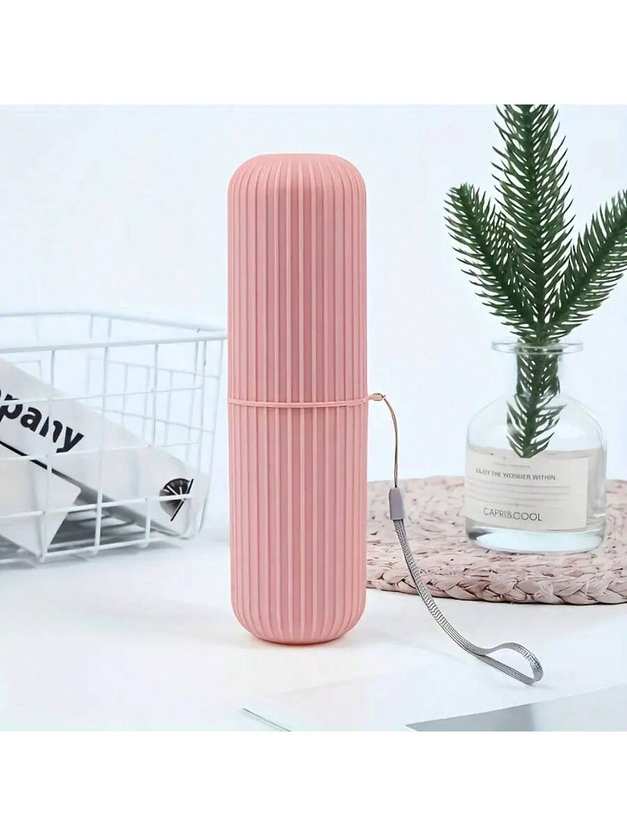 SHEIN Portable Travel Toothbrush Case Set with Mouthwash Cup
