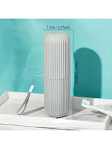 SHEIN Portable Travel Toothbrush Case Set with Mouthwash Cup