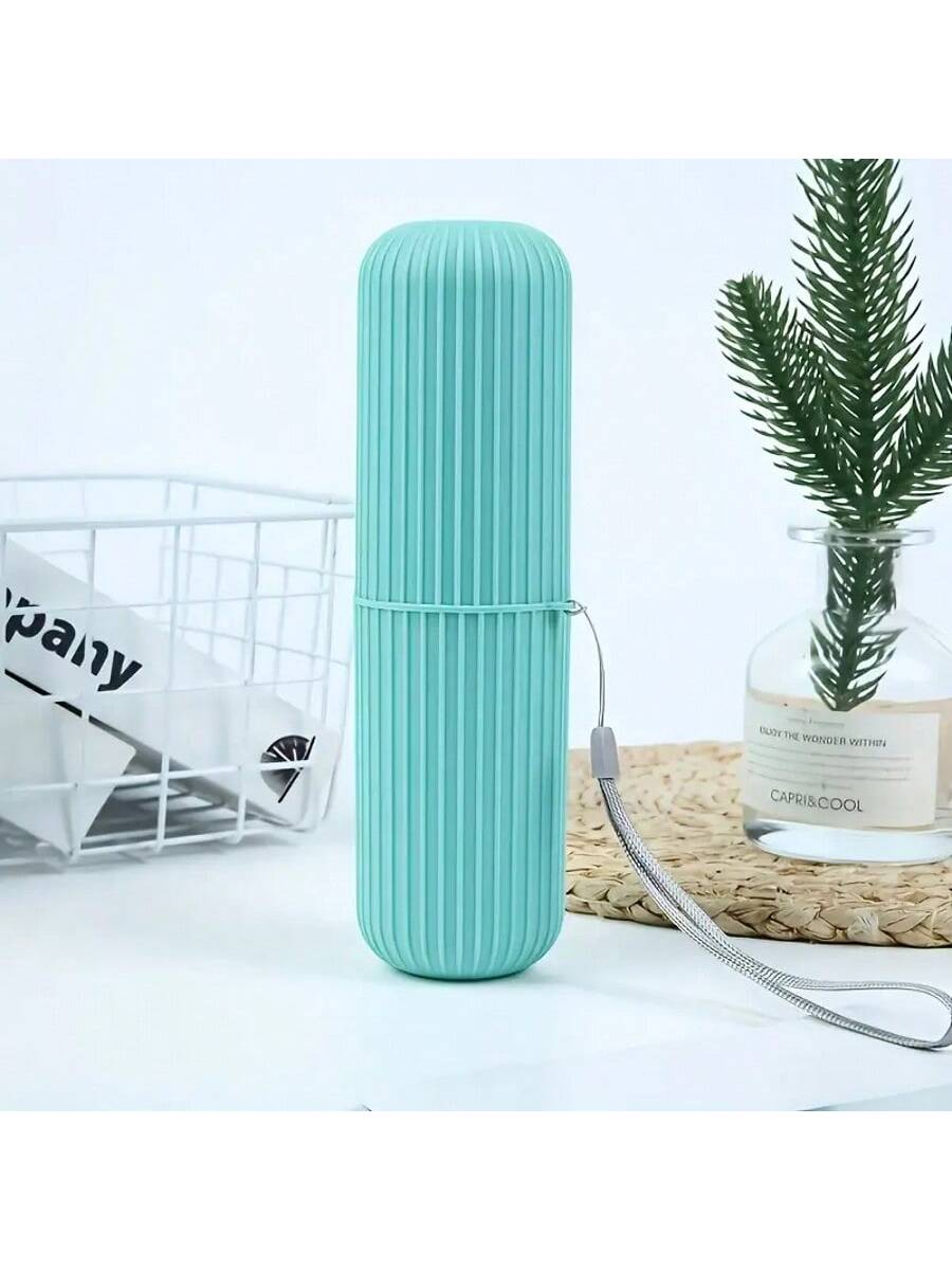 SHEIN Portable Travel Toothbrush Case Set with Mouthwash Cup