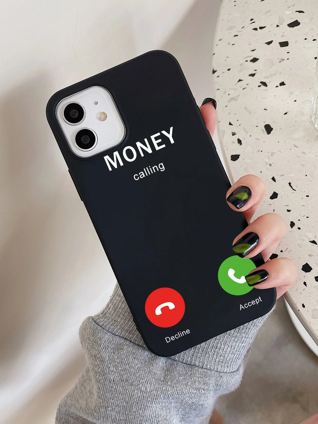 كفر موبايل TPU ناعم ملون بتصميم شاشة المكالمة – SHEIN