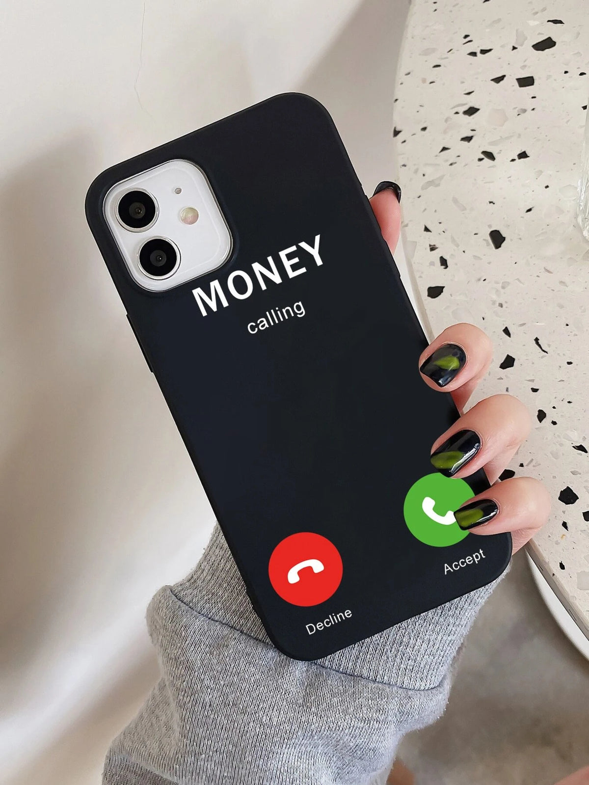 كفر موبايل TPU ناعم ملون بتصميم شاشة المكالمة – SHEIN