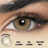 SHEIN EYESHARE Natural Gray Brown Contact Lenses 14.0mm, 38% Water, UV Protection