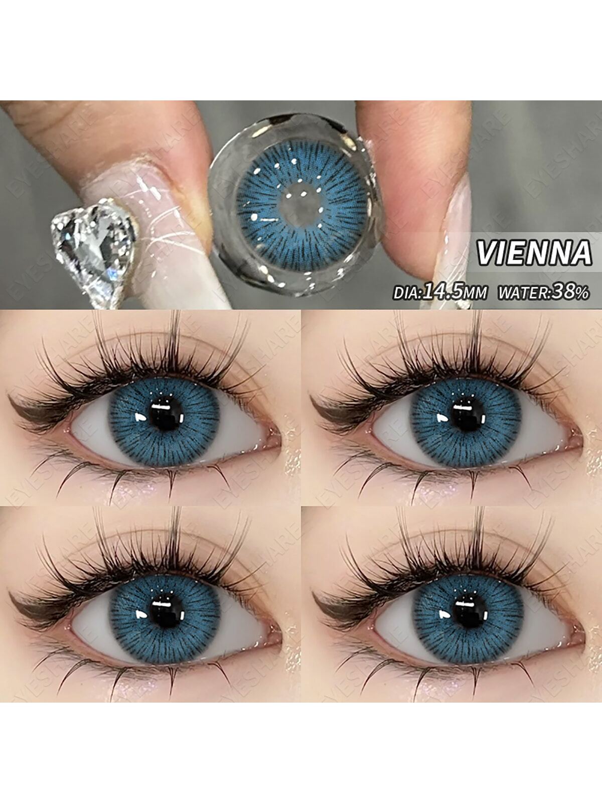 عدسات لاصقة ملونة أزرق سلسلة Vienna، زوج واحد – SHEIN EYESHARE