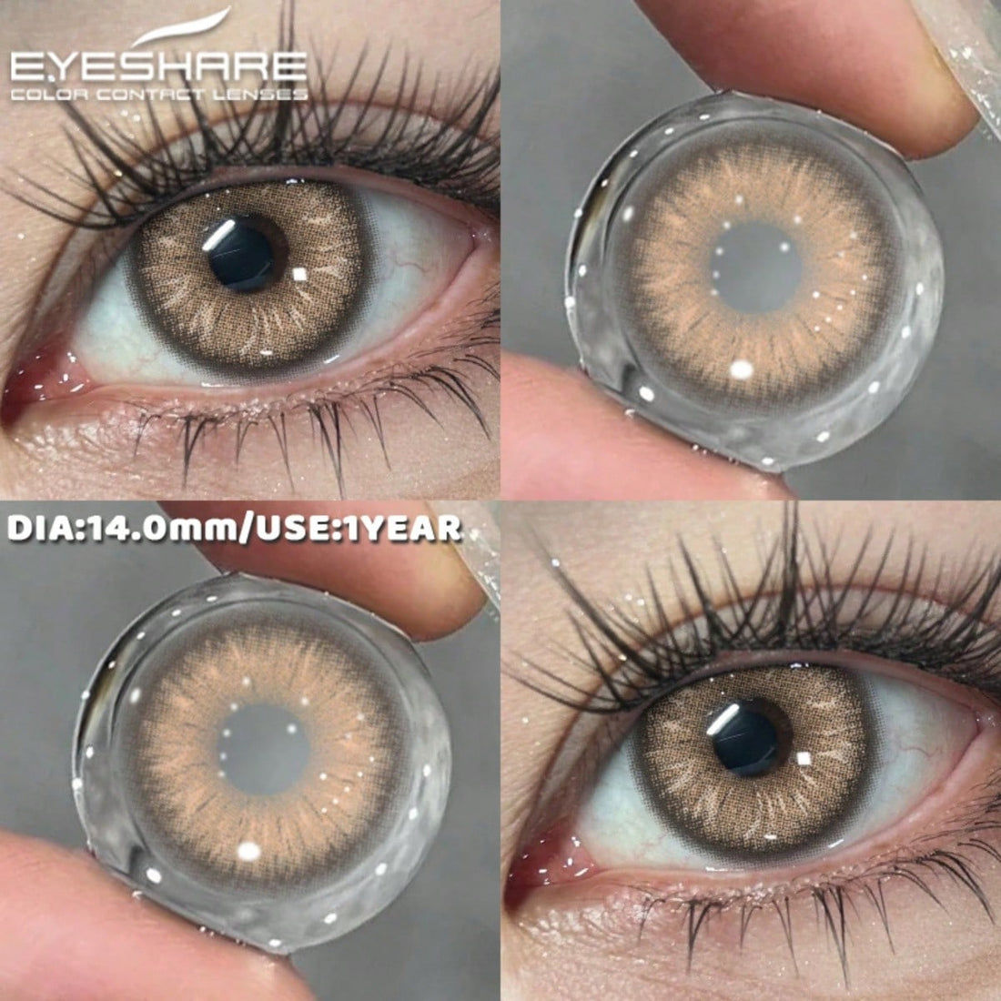 SHEIN Eyeshare Brown Yearly Color Contact Lenses, 1 Pair