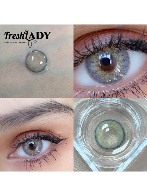 FRESH LADY Freshlady Natural Colored Contacts Pupilentes Russian Grey Colored Contact Lenses