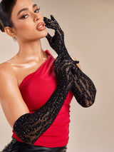 أساور أكمام سودا مفرغة بستراس – SHEIN