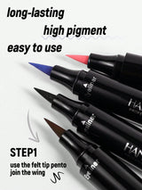 SHEIN HANDAIYAN Black Matte Waterproof 2-in-1 Dual-Head Stamp Eyeliner
