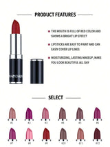 SHEIN HANDAIYAN Matte Moisturizing Lipstick, Velvet Lipstick For Music Festival, Party, Outdoor Travel, Portable, Net Wt. 3.5g Hot Pink
