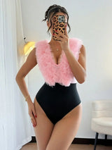 SHEIN Islaluna Niche 3D Floral Vacation Vibe Chic Fitted Sexy Bodysuit