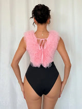 SHEIN Islaluna Niche 3D Floral Vacation Vibe Chic Fitted Sexy Bodysuit